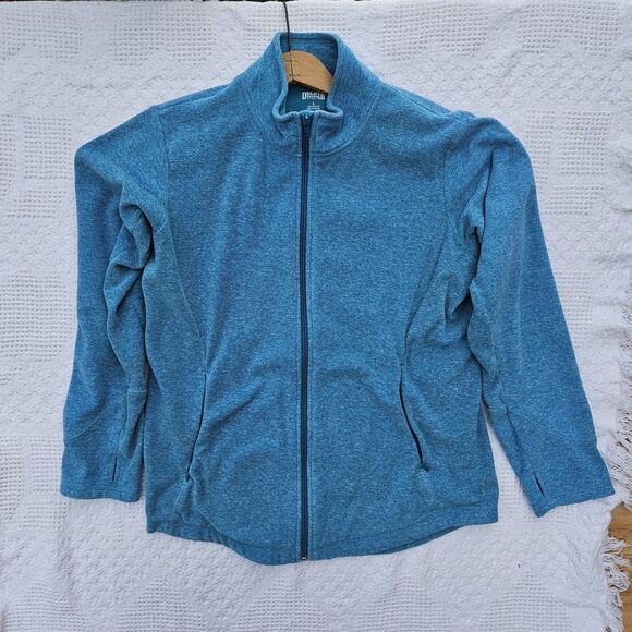 Duluth Trading Jacket Womens LG Long Sleeve Outdoor Full Zip Pockets Aqua Blue - Picture 1 of 10